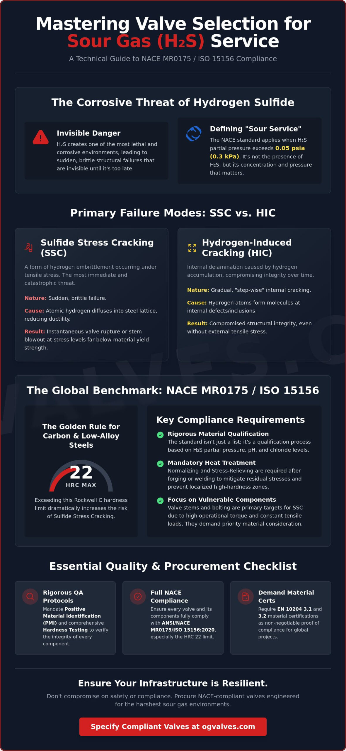 Selecting Valves for Sour Gas Service (H2S): A Technical Specification Guide