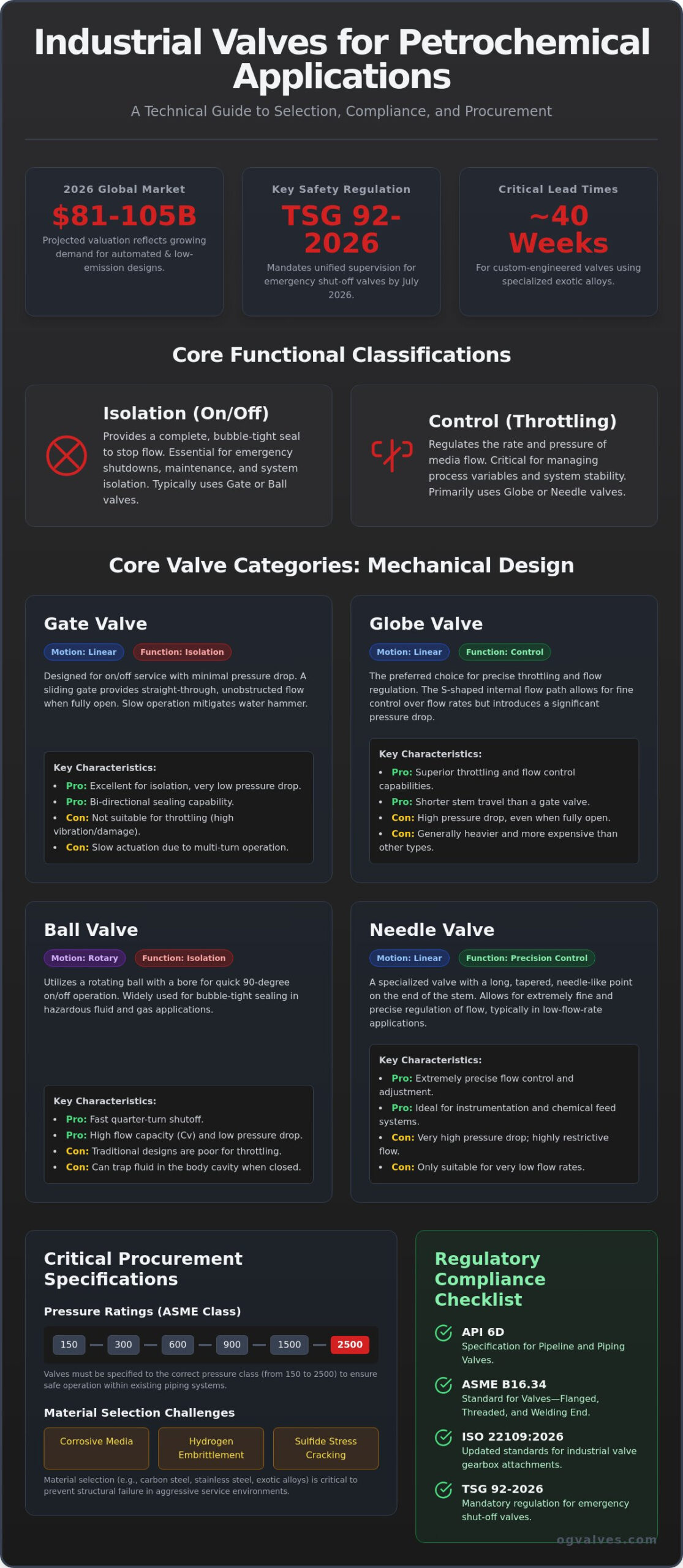 Industrial Valves for Petrochemical Industry: Technical Selection & Specification Guide (2026)