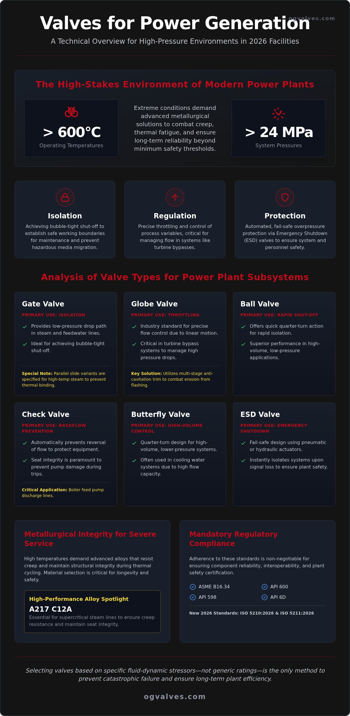 Valves for Power Generation: Selection & Standards (2026)